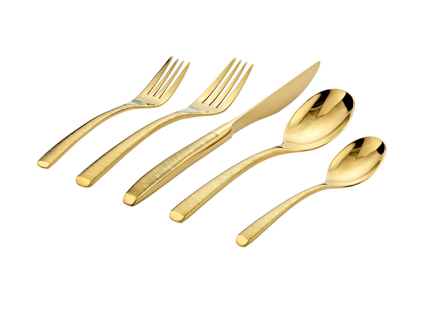 Ricci Argentieri 18/10 Stainless Steel Birchwood Gold 45 Piece Set 7956, 644907079563