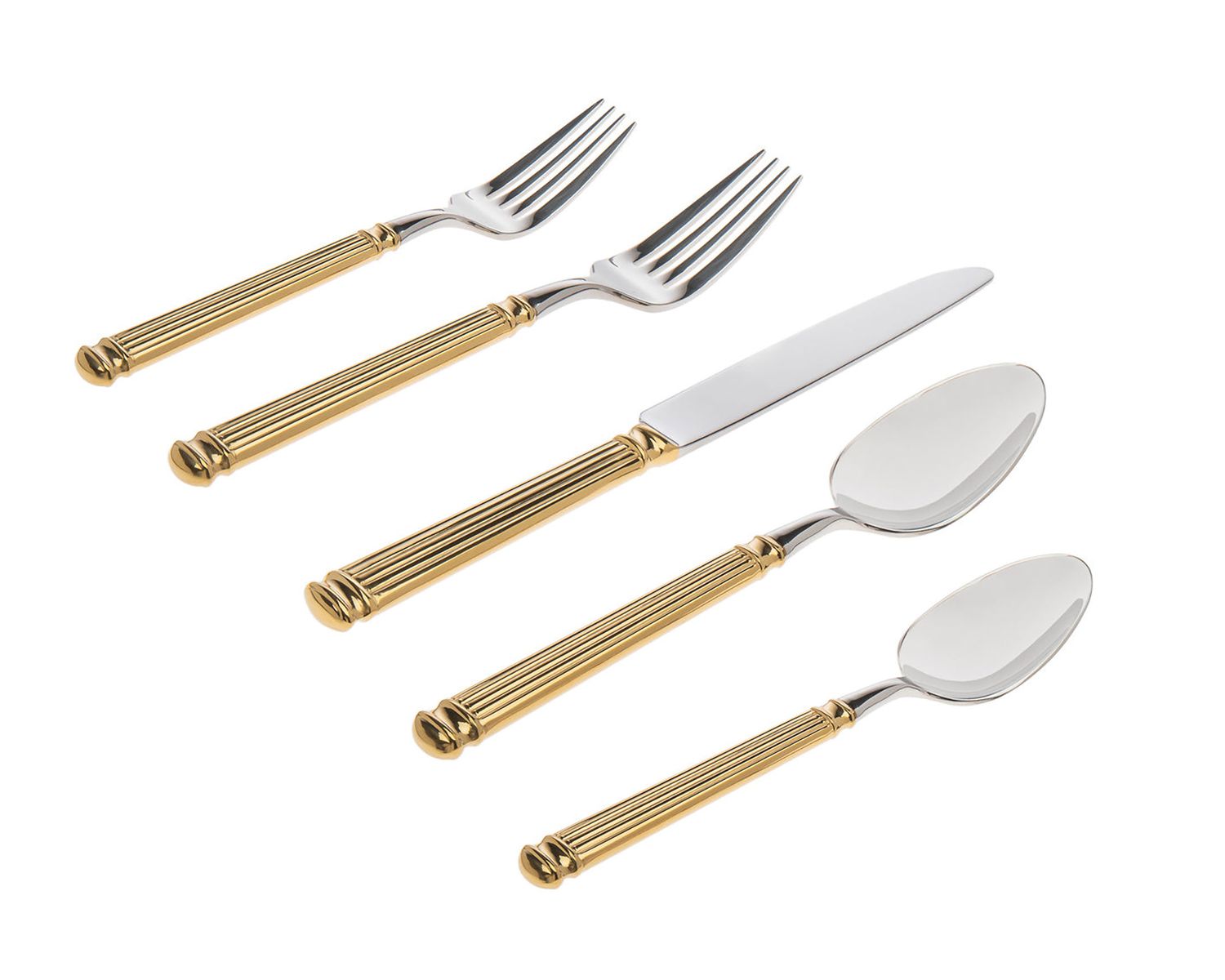 Ricci Argentieri 18/10 Stainless Steel Colonnade 45 Piece Gold 7761, 644907077613