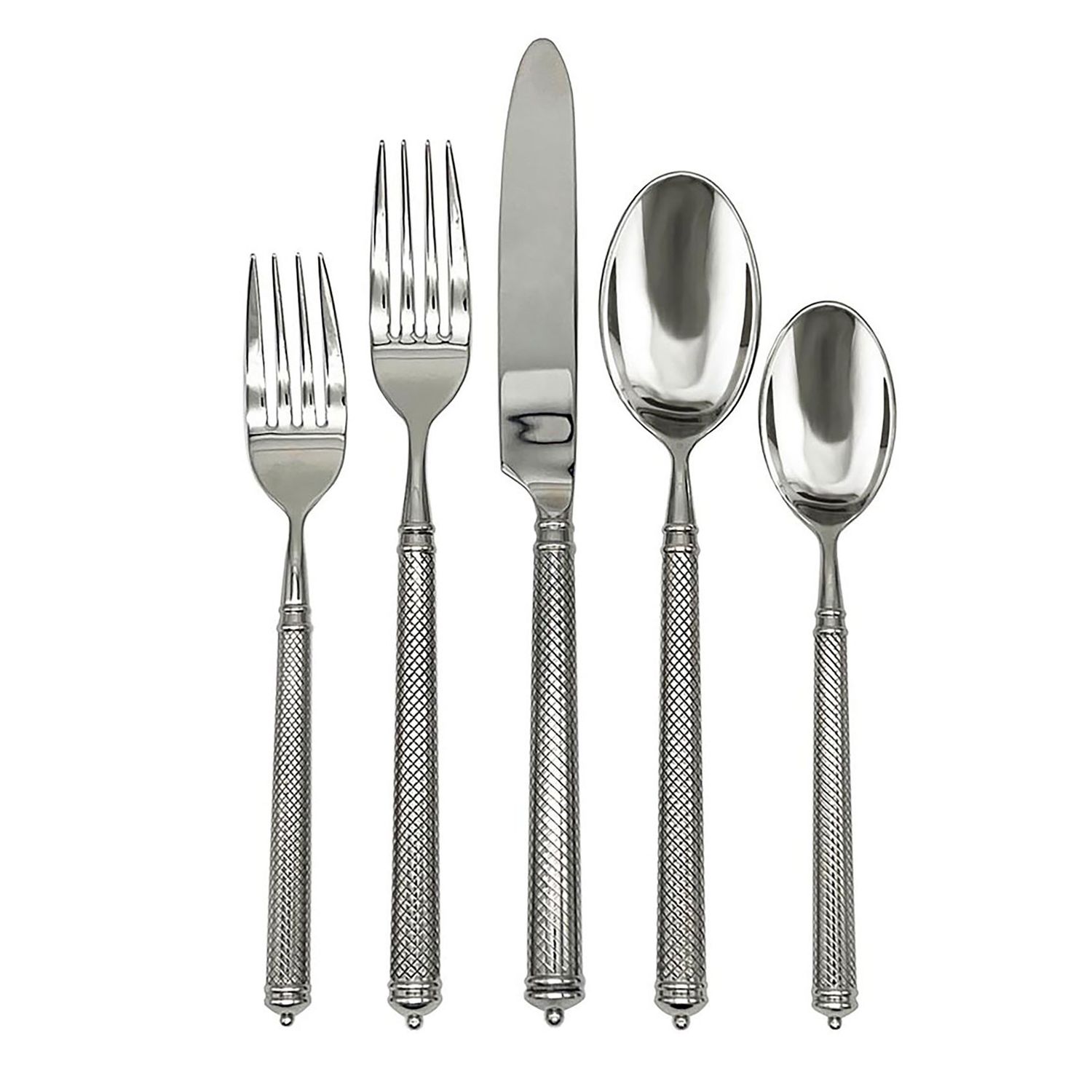 Ricci Argentieri 18/10 Stainless Steel Solitaire 5 Piece Place Set 5050, 644907050500