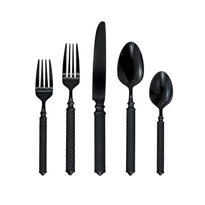 Ricci Argentieri 18/10 Stainless Steel Torsade Black 20 Piece Set 7870, 644907078702