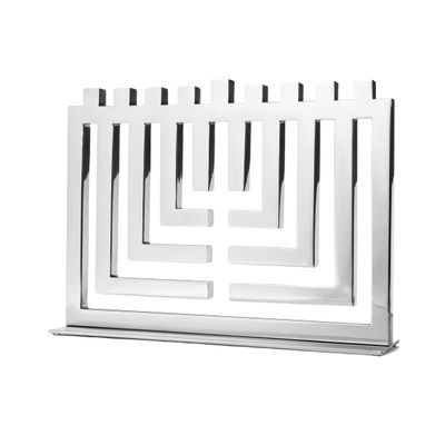 Ricci Argentieri Stainless Steel 18/10 Stainless Steel 3D Cutout Menorah 14 Inch 9450, 644907094504