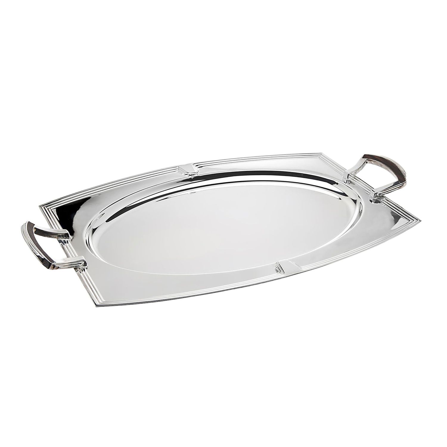 Ricci Argentieri Art Deco Oval Handled Tray 30200, 644907302005