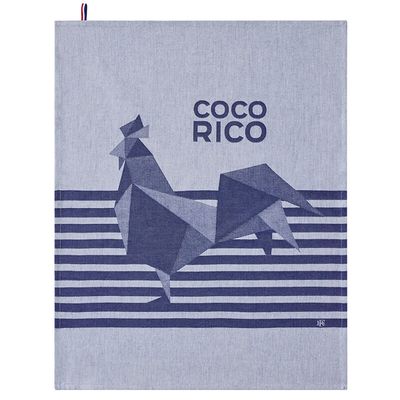 Le Jacquard Francais Coco-Rico Tea Towel Blue 24 x 31 Inch Set of 4, MPN: 30329