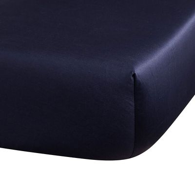 Le Jacquard Francais Flora Fitted Sheet Dark Blue 39 x 79 x 14 Inch, MPN: 21531