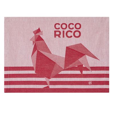 Le Jacquard Francais Coco-Rico Box Set 2 Placemats Red 20 x 14 Inch, MPN: 30359