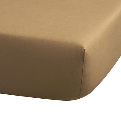 Le Jacquard Francais Eclat Fitted Sheet Beige 71 x 79 x 14 Inch, MPN: 21662
