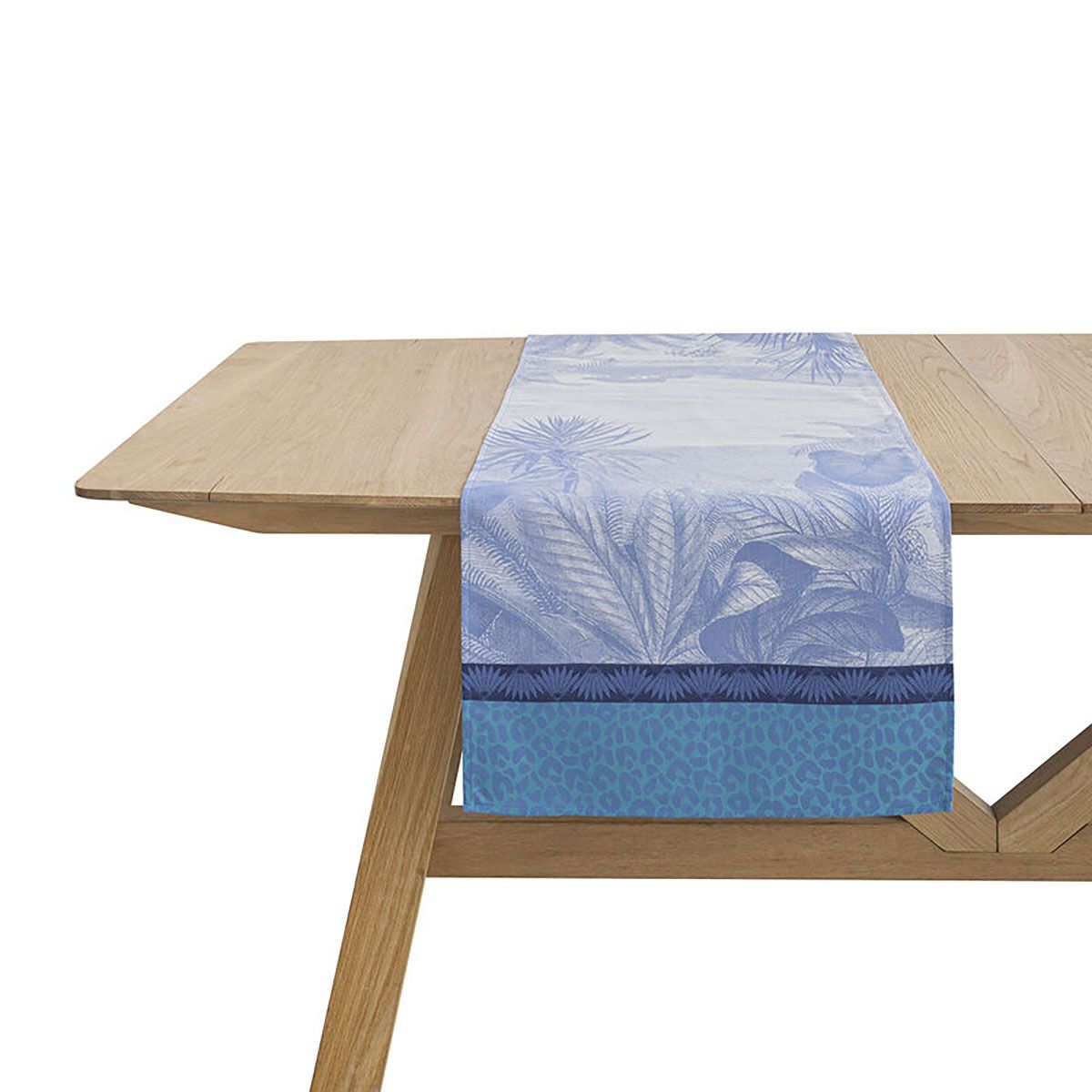 Le Jacquard Francais Sinharaja Runner Blue 20 x 59 Inch, MPN: 30526