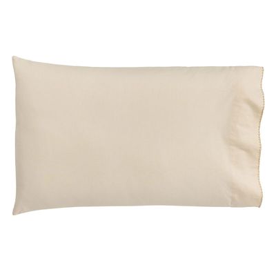Le Jacquard Francais Eclat 2 Pillowcases Light Beige 22 x 33 Inch Standard Pair, MPN: 30708