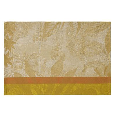 Le Jacquard Francais Sinharaja Coated Placemat Yellow 20 x 14 Inch Set of 4, MPN: 30533