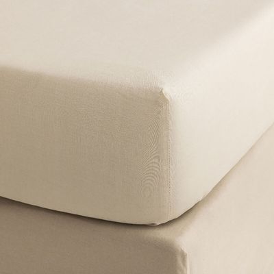 Le Jacquard Francais Portofino Fitted Sheet Beige 39 x 79 x 14 Inch, MPN: 29833