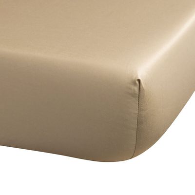 Le Jacquard Francais Arabesque Fitted Sheet Beige 63 x 79 x 14 Inch, MPN: 21504