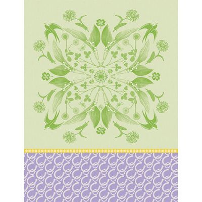 Le Jacquard Francais Porte Bonheur Tea Towel Green 24 x 31 Inch Set of 4, MPN: 30438