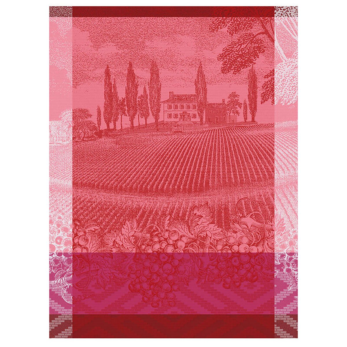 Le Jacquard Francais Vignoble Tea Towel Pink 24 x 31 Inch Set of 4, MPN: 30439