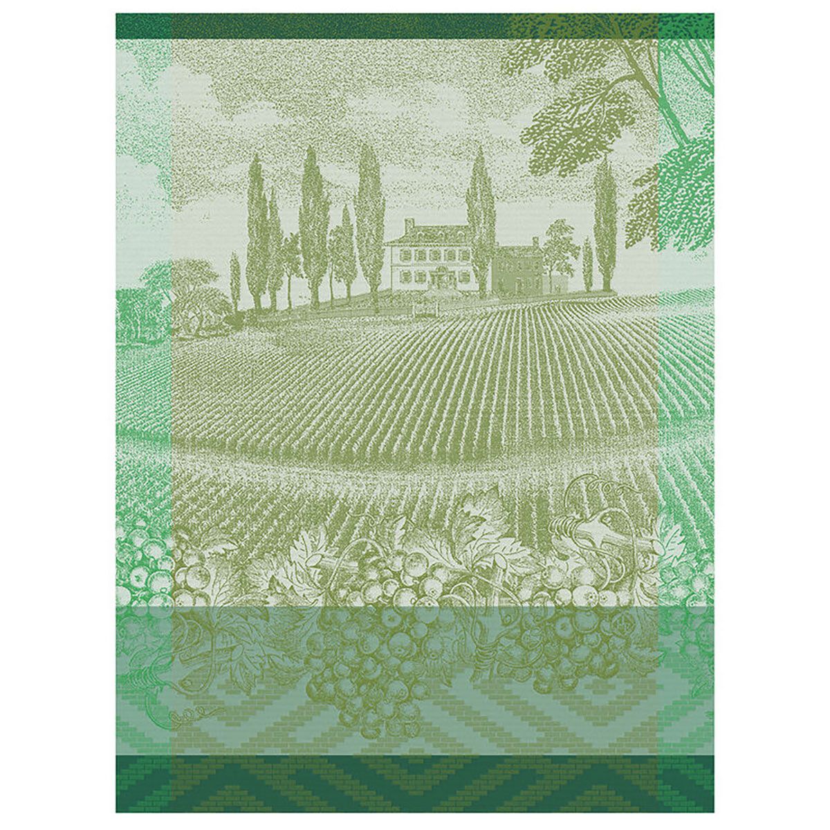 Le Jacquard Francais Vignoble Tea Towel Green 24 x 31 Inch Set of 4, MPN: 30440