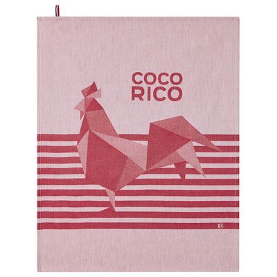Le Jacquard Francais Coco-Rico Tea Towel Red 24 x 31 Inch Set of 4, MPN: 30328