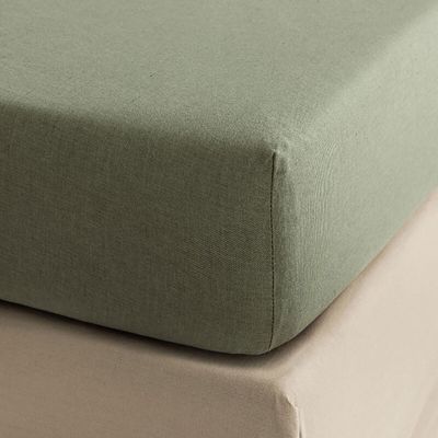 Le Jacquard Francais Nuances Fitted Sheet Green 47 x 79 x 14 Inch, MPN: 30191