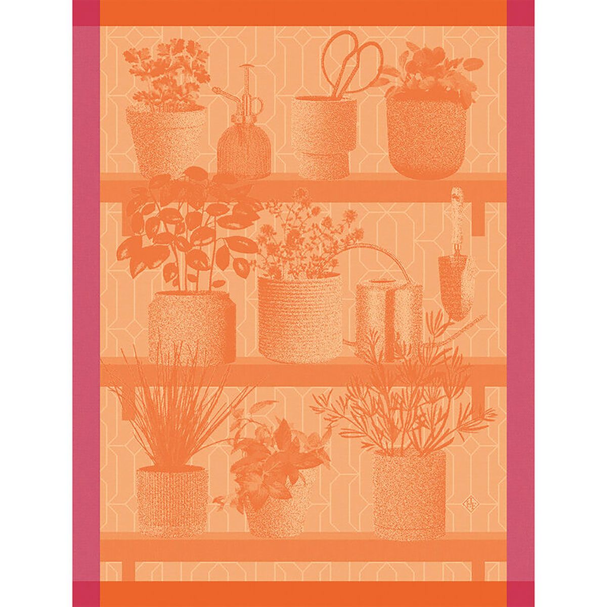 Le Jacquard Francais Herbes Fraiches Tea Towel Orange 24 x 31 Inch Set of 4, MPN: 30436