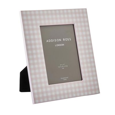 Addison Ross London Lacquer 5x7 Gingham Pink Picture Frame, MPN: GN1011