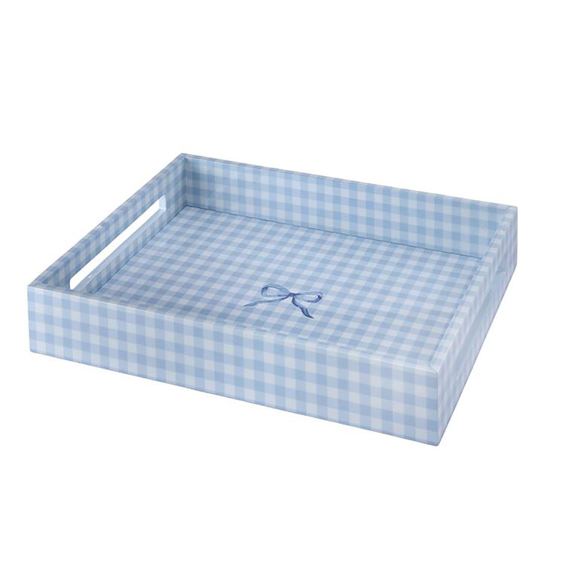 Addison Ross London Lacquer 16x14 Gingham Tray Blue, MPN: GN1006
