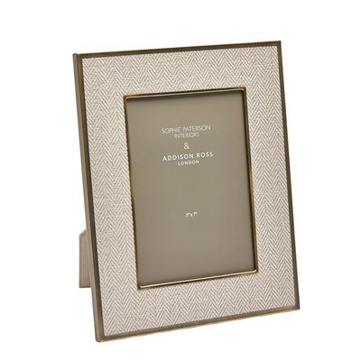 Addison Ross London Lacquer 5x7 Picture Frame Oatmeal Herringbone, MPN: SP0211