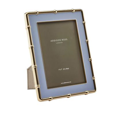 Addison Ross London Zinc 5x7 Gold Bamboo Pale Denim Picture Frame, MPN: FR6553