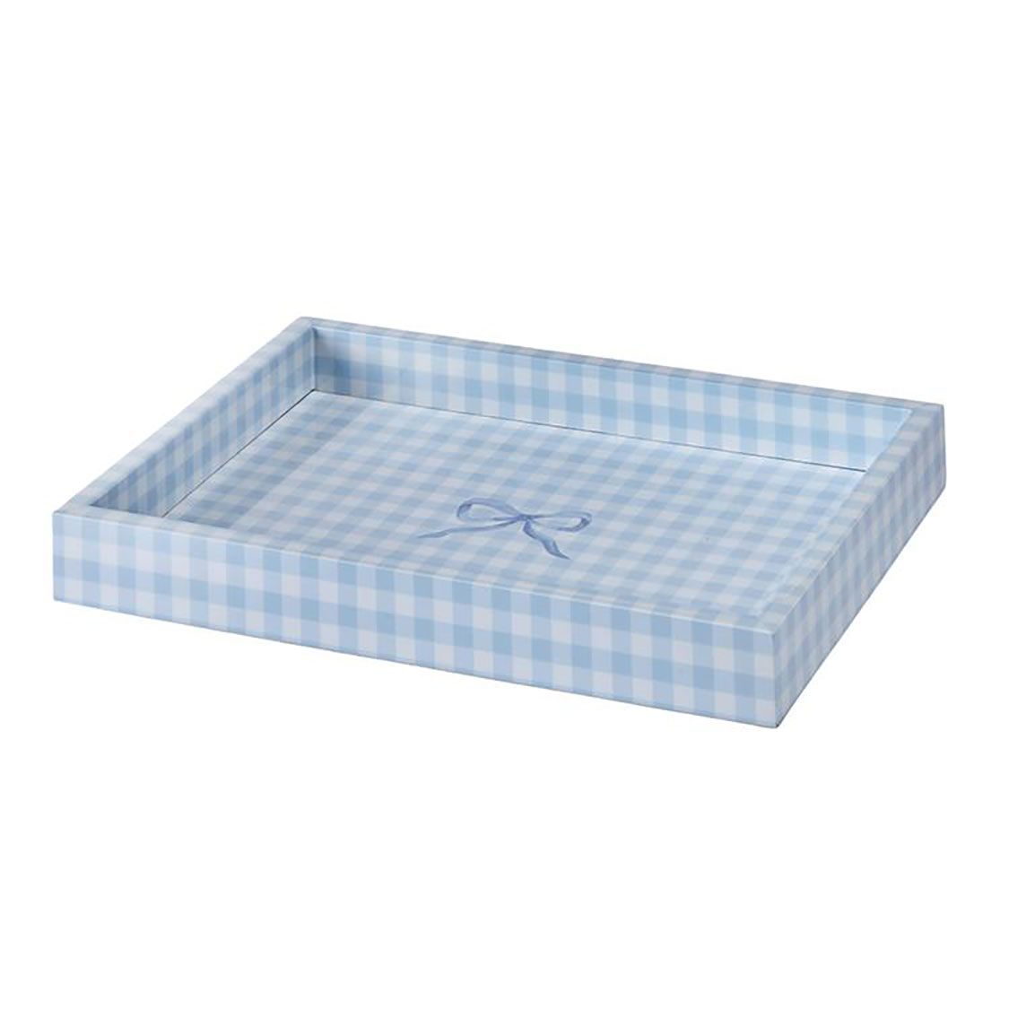 Addison Ross London Lacquer 11x8 Gingham Tray Blue, MPN: GN1005