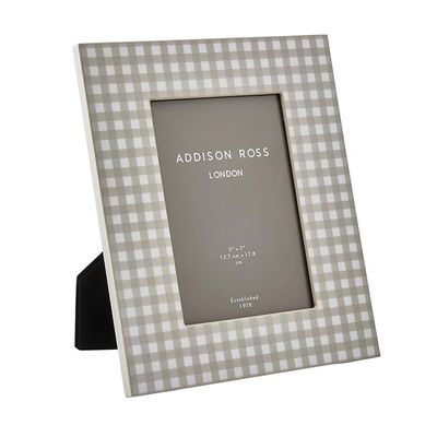 Addison Ross London Lacquer 5x7 Gingham Cappucino Picture Frame, MPN: GN1010