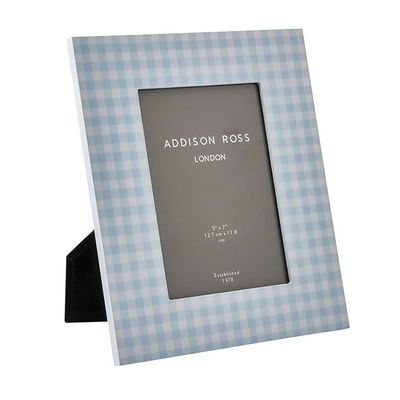 Addison Ross London Lacquer 5x7 Gingham Blue Picture Frame, MPN: GN1001