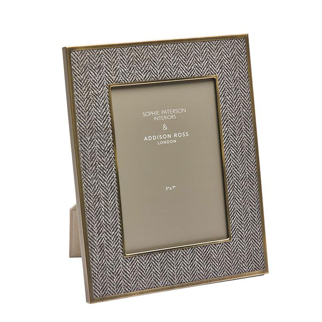 Addison Ross London Lacquer 5x7 Picture Frame Dark Grey Herringbone, MPN: SP0210