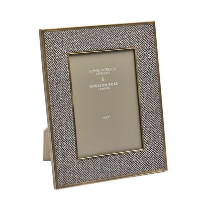 Addison Ross London Lacquer 5x7 Picture Frame Dark Grey Herringbone, MPN: SP0210