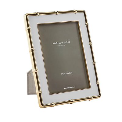 Addison Ross London Zinc 5x7 Gold Bamboo White Picture Frame, MPN: FR6550