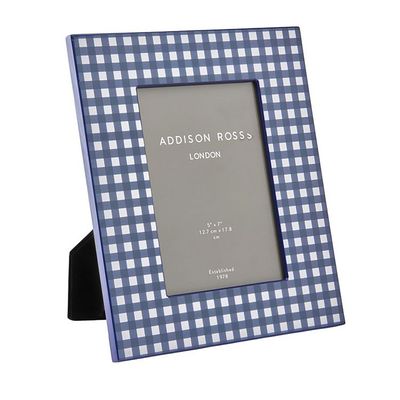 Addison Ross London Lacquer 5x7 Gingham Navy Picture Frame, MPN: GN1014