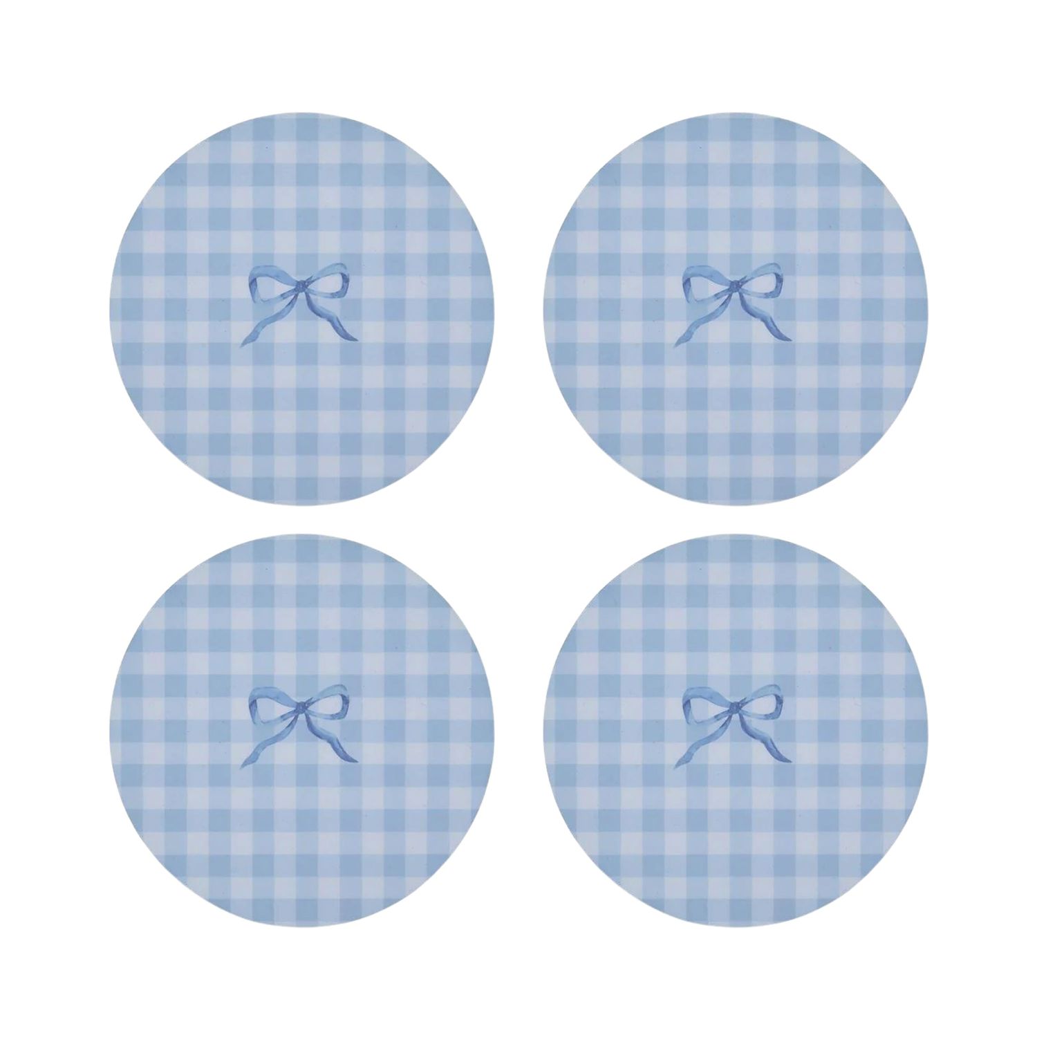 Addison Ross London Lacquer 12cm Gingham Coaster Blue, MPN: GN1003