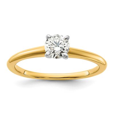 1/2 carat Round VS/SI DEF Lab Grown Diamond Solitaire 4 Prong Ring 14k Two-tone Gold, RM5965R-050-7