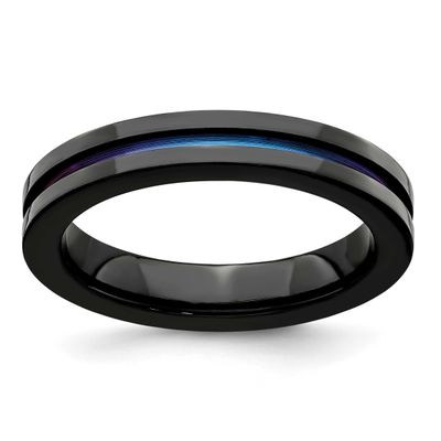 Edward Mirell Anodized 4mm Band Black Ti, EMR173-12, 886774278742