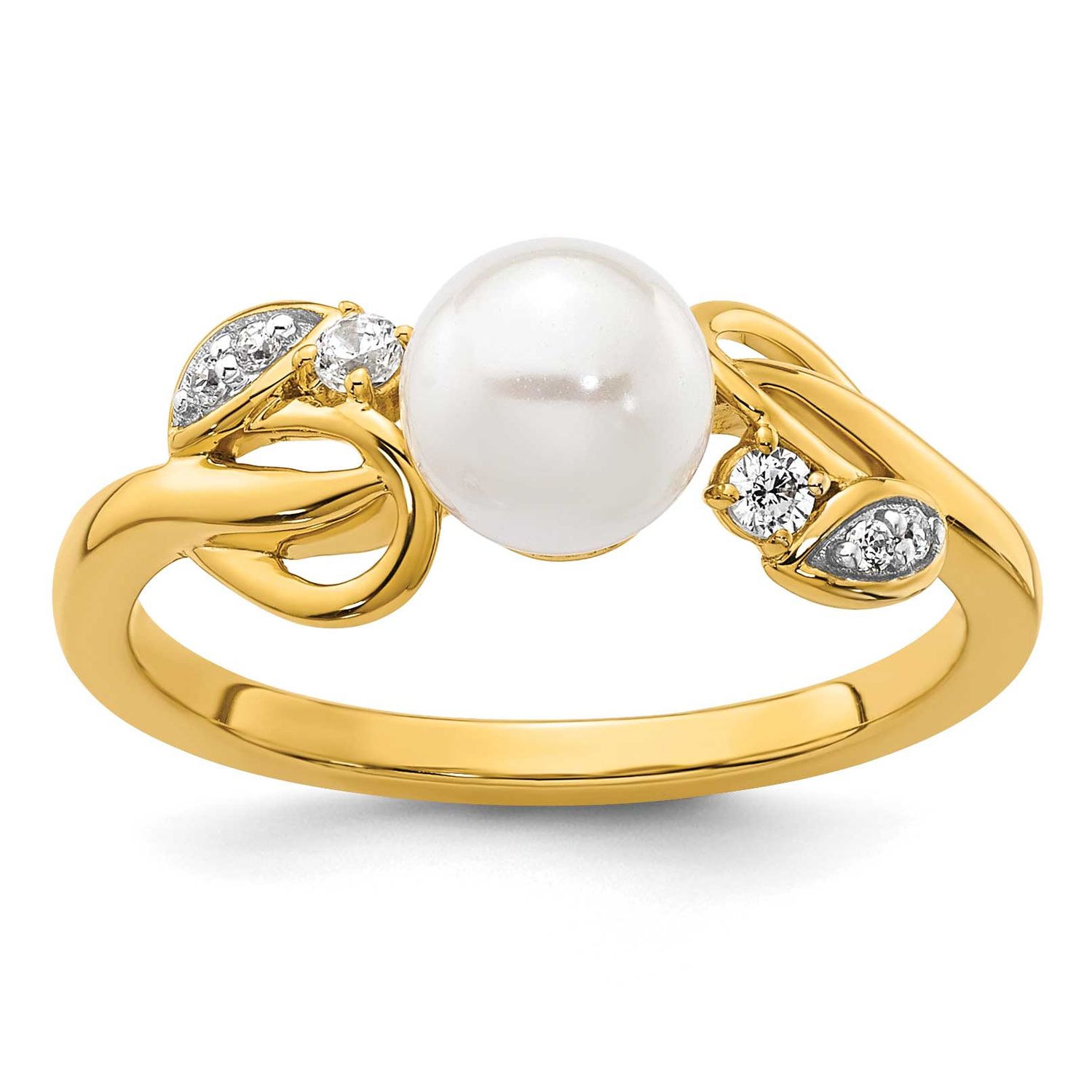 Diamond and Pearl Fashion Ring 14k Gold Polished, RM10176-008-YAA,