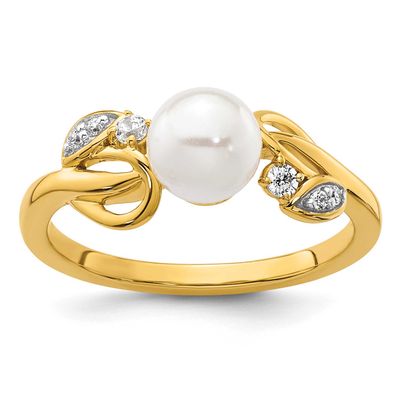 Diamond and Pearl Fashion Ring 14k Gold Polished, RM10176-008-YAA,