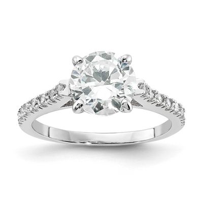 Cheryl M Polished CZ Ring Sterling Silver Rhodium-plated, QCM1929-9,