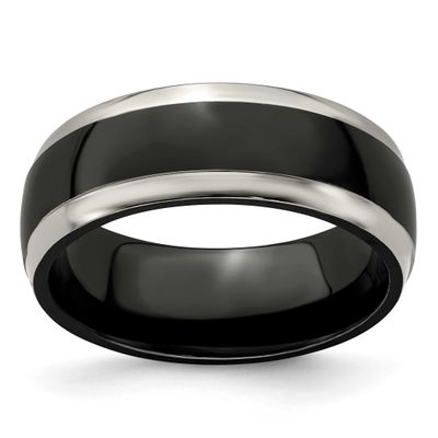 Edward Mirell Black Ti 8mm Band Titanium, EMR130-7, 614664083509