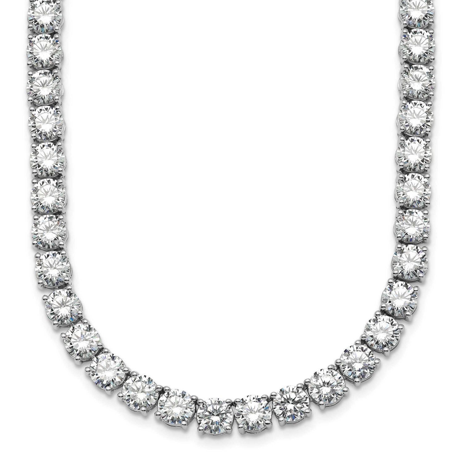 24in Lab Grown VS DEF Round Diamond Straight Necklace 14k White Gold, PM10329-WLD-24,