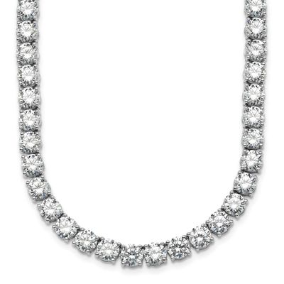 24in Lab Grown VS DEF Round Diamond Straight Necklace 14k White Gold, PM10329-WLD-24,