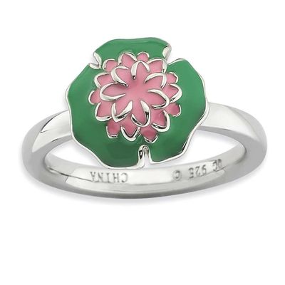 Water Lily Ring Sterling Silver, QSK933-10, 886774230689