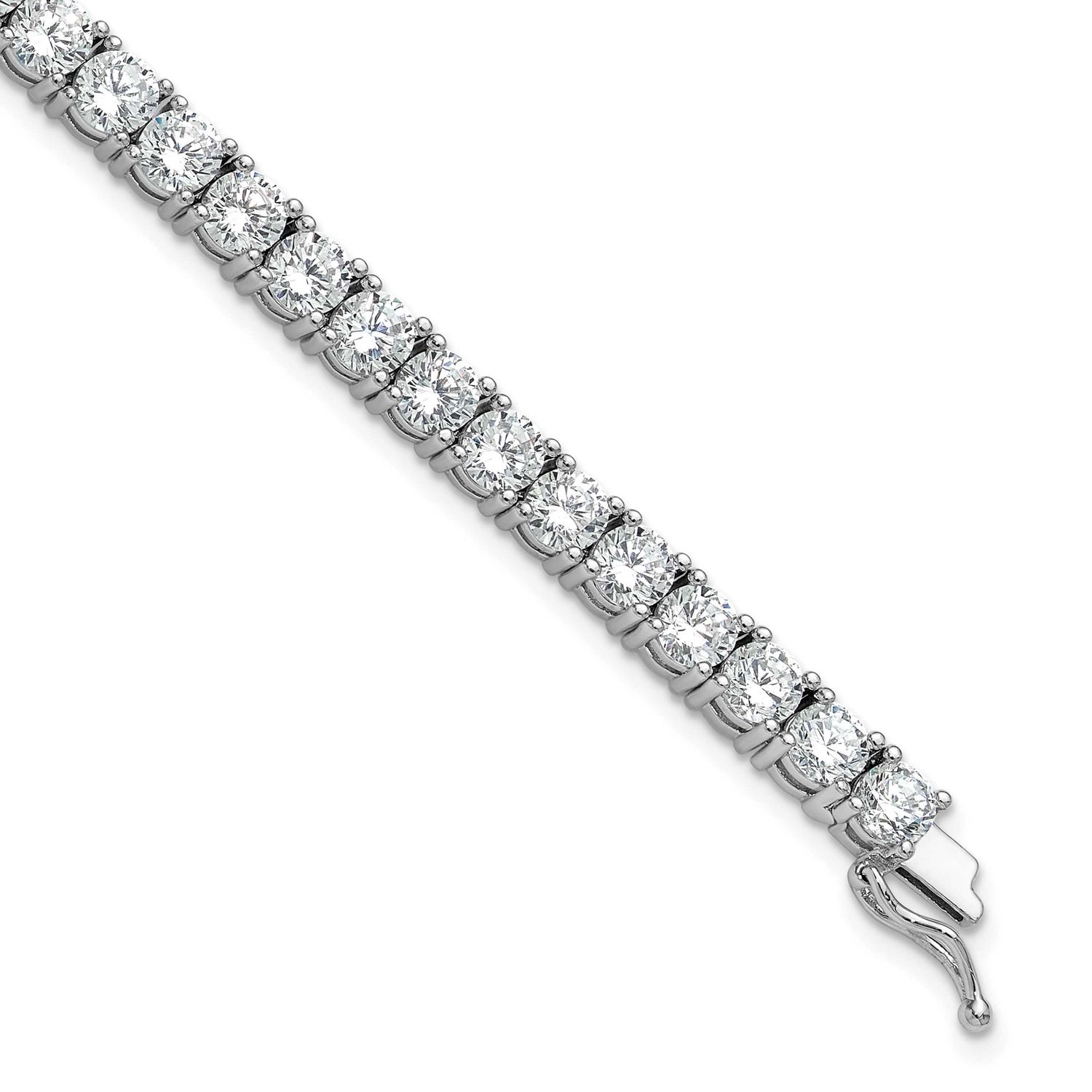 4.5mm CZ 43 Stone 8 inch Bracelet Sterling Silver Rhodium-plated, QG3491-8, 196904345054