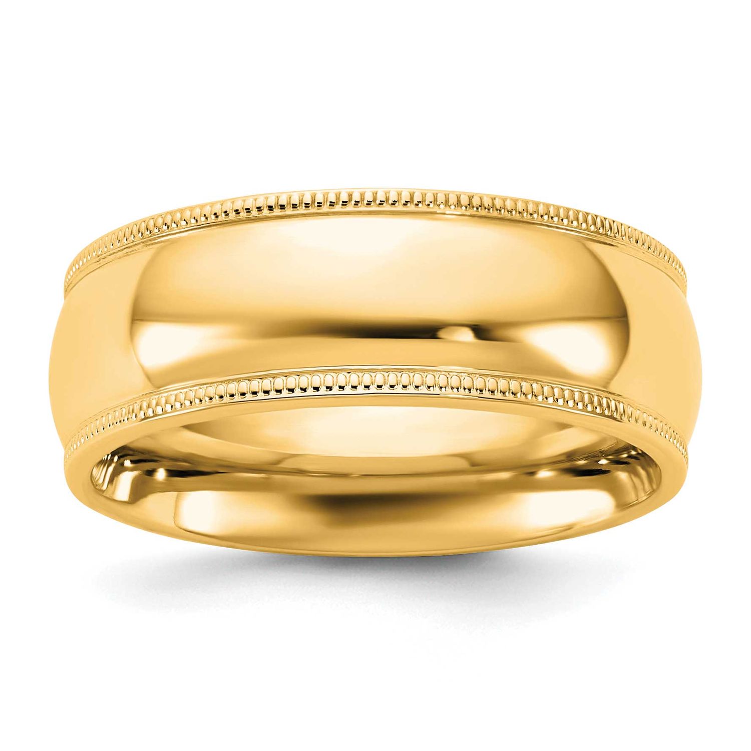 7mm Milgrain Comfort Fit Band 10k Gold, 1MC070-13.5,
