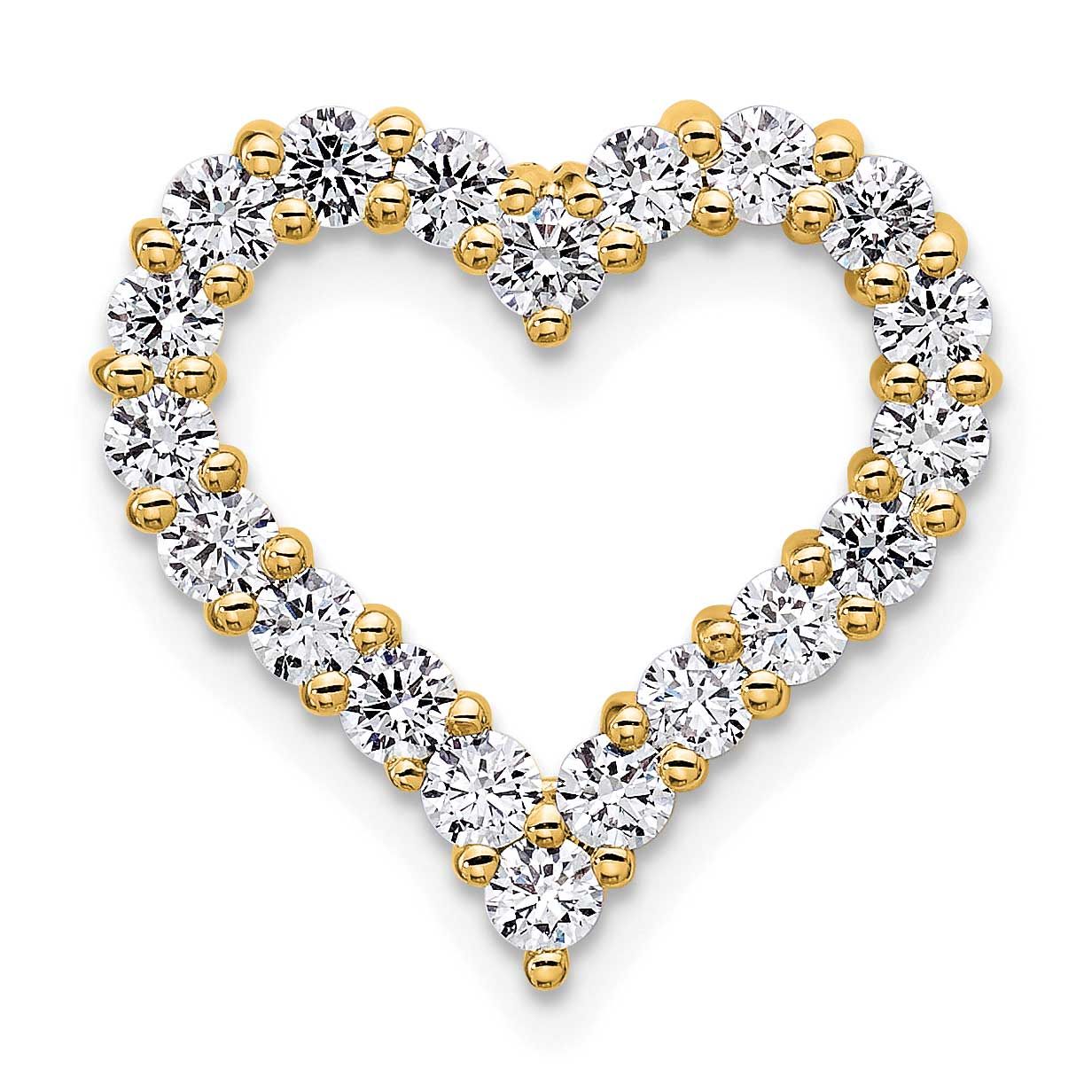 Lab Grown Diamond VS/SI FGH Heart Pendant 14k Gold, PM10441-LG,