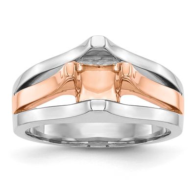 1 carat 6.50 mm 4-Prong Round Solitaire Engagement Ring Mounting 14k Two-tone Gold, RM1950E-100-RW,