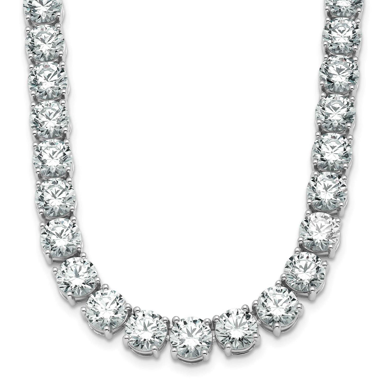 24in Lab Grown VS DEF Round Diamond Straight Necklace 14k White Gold, PM10330-WLD-24,