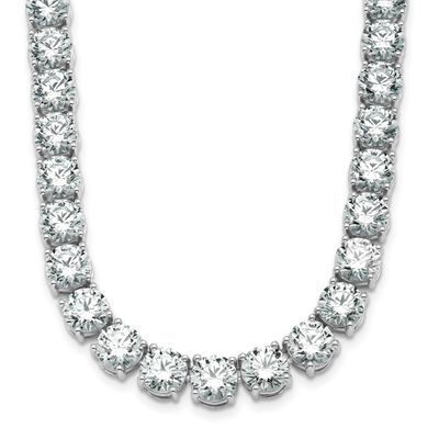 24in Lab Grown VS DEF Round Diamond Straight Necklace 14k White Gold, PM10330-WLD-24,