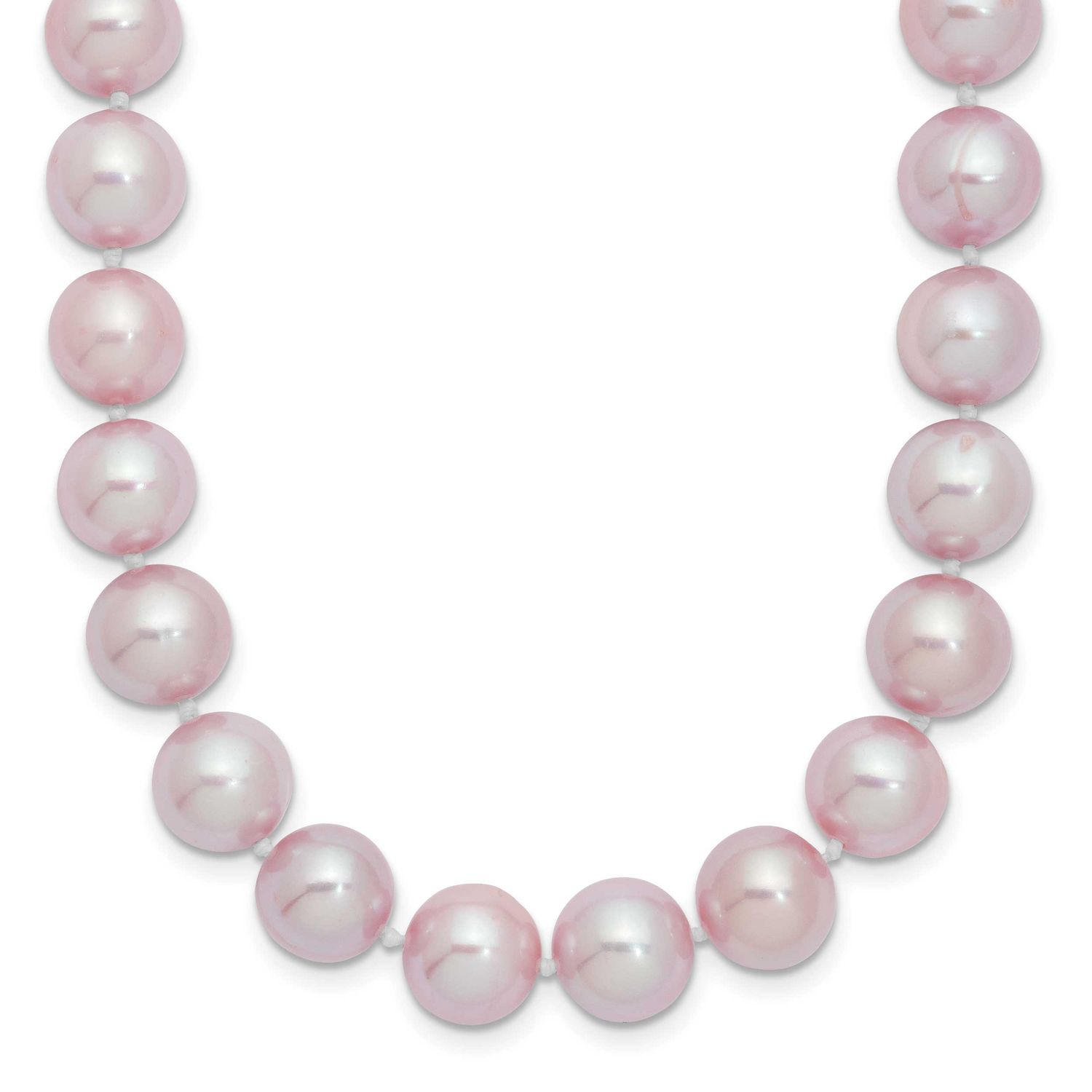 9-10mm Purple Near-Round Freshwater Cultured Pearl 24 inch Necklace Sterling Silver Rhodium-plated,