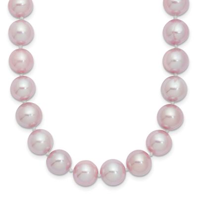 9-10mm Purple Near-Round Freshwater Cultured Pearl 24 inch Necklace Sterling Silver Rhodium-plated,